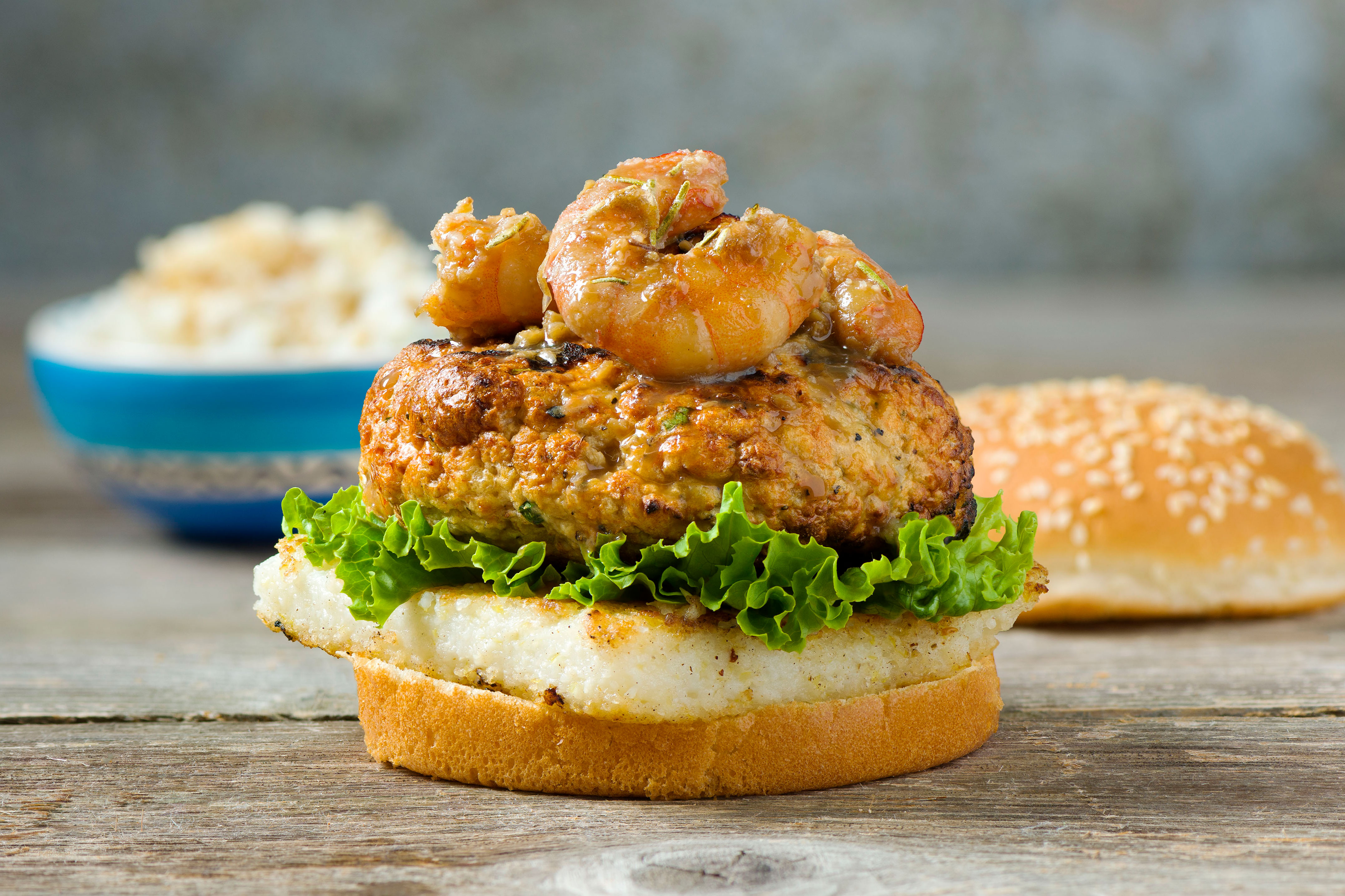 Gulf Shrimp & Grits Burger Recipe • Rouses Supermarkets
