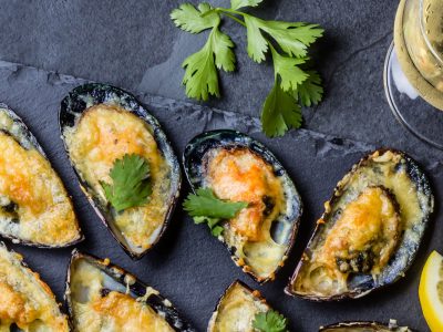 shellfish grilled with sauce