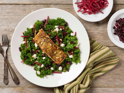 Rouses salmon with kale salad meal kit