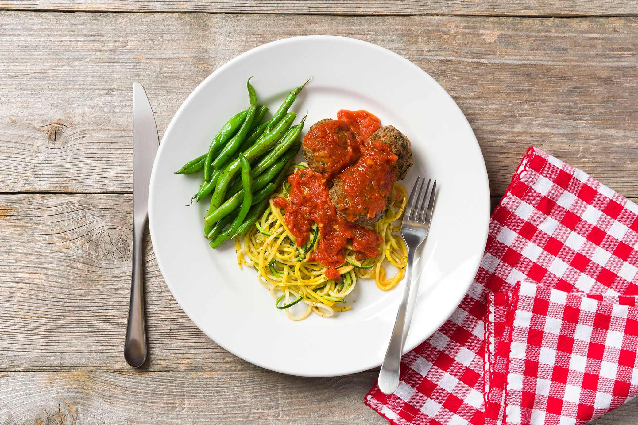 Turkey Meatballs with Veggie Noodles Recipe • Rouses Supermarkets