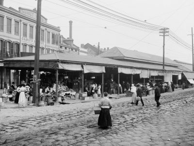 exterior historic French Market in New Orleans