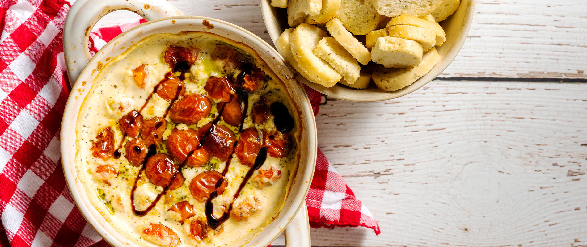 Hot Caprese Dip with Balsamic Glaze Recipe • Rouses Supermarkets